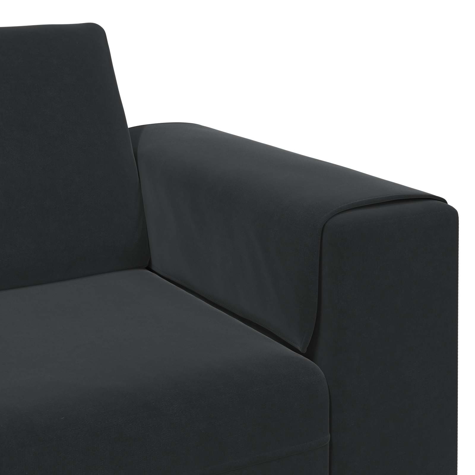 Divano per Soggiorno 3 pcs Nero 250 x 188 x 76 cm | homemem39