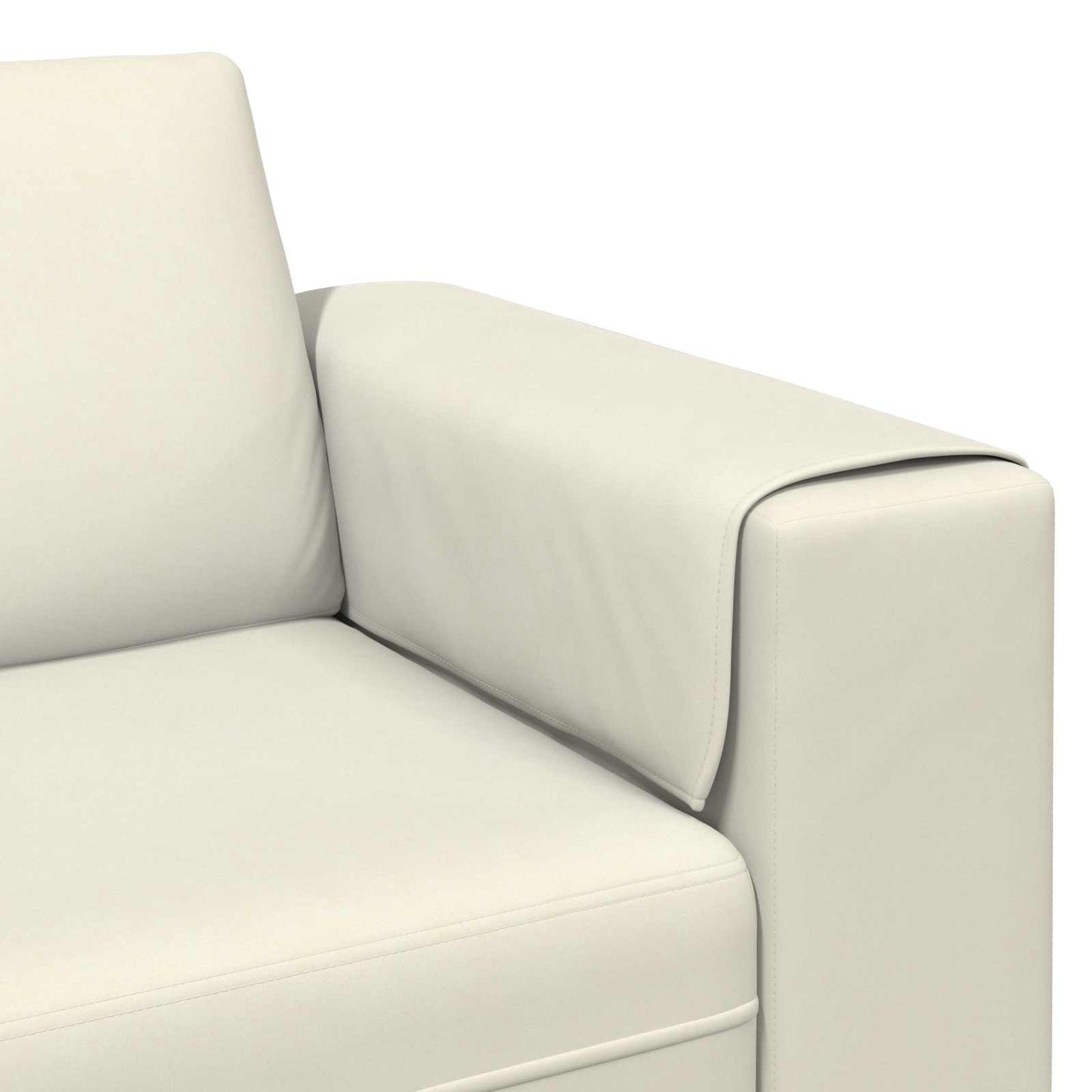 Divano per Soggiorno 3 pcs Crema 250 x 188 x 76 cm | homemem39
