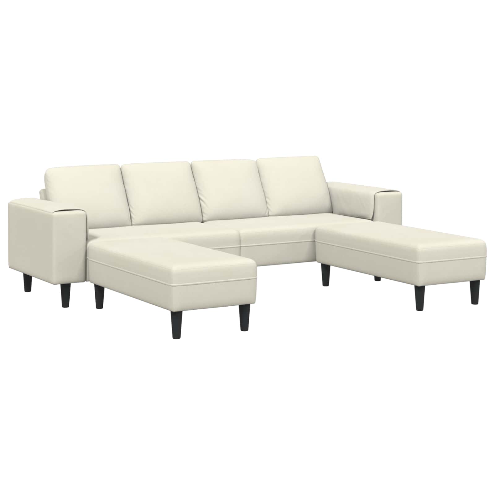 Divano per Soggiorno 3 pcs Crema 250 x 188 x 76 cm | homemem39