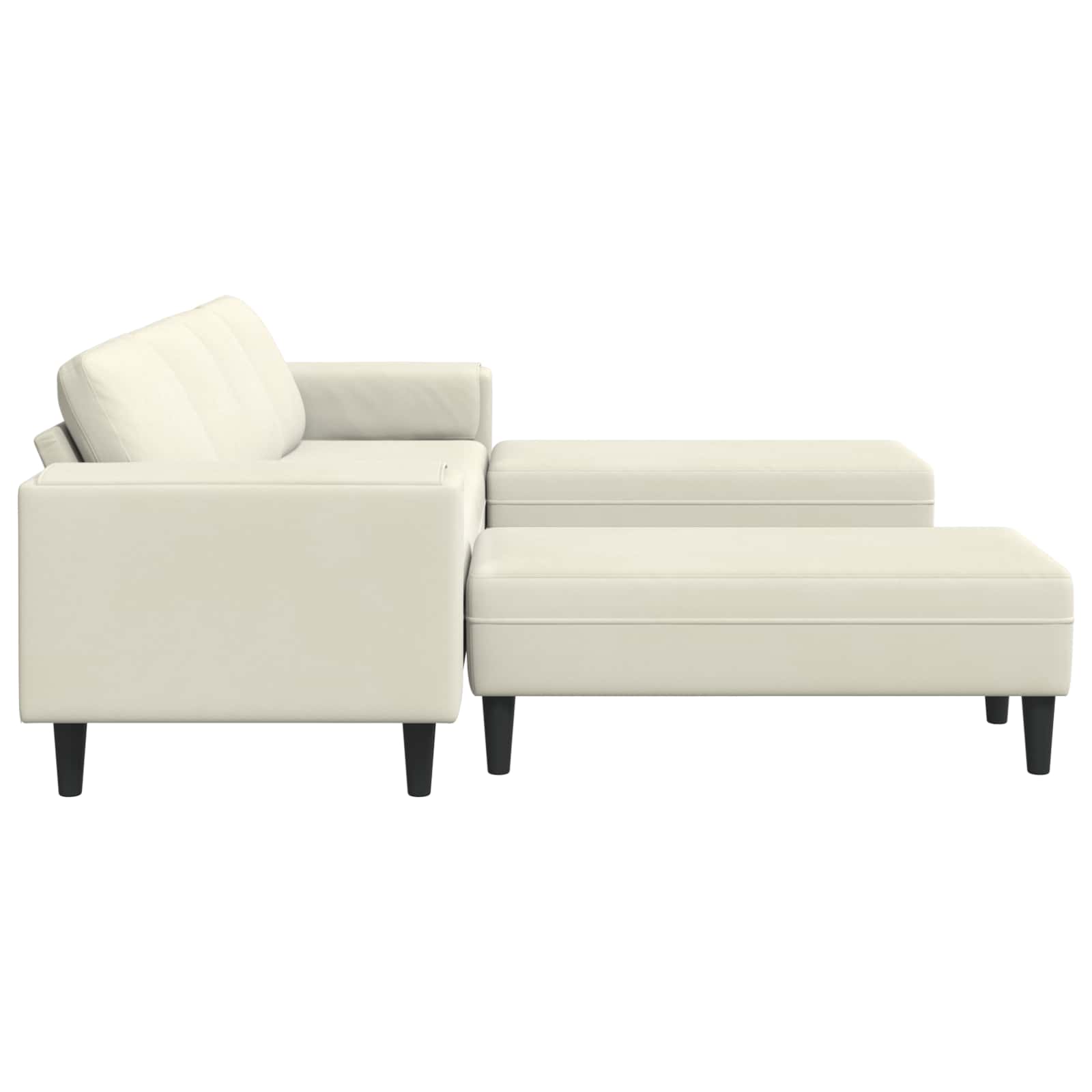 Divano per Soggiorno 3 pcs Crema 250 x 188 x 76 cm | homemem39