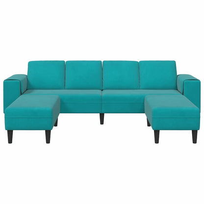 Set di divani 3 pcs Turchese Velluto