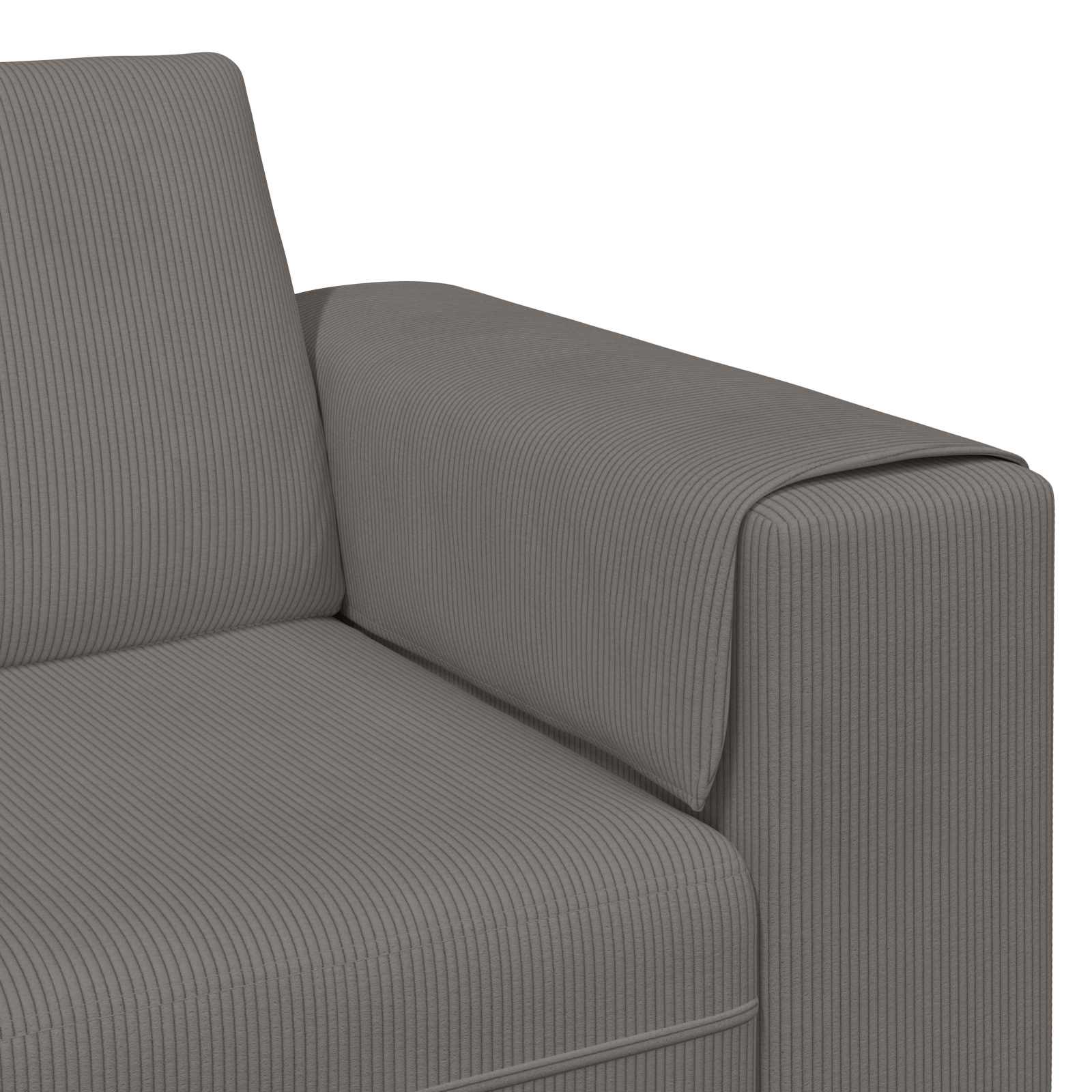 Divano Grigio chiaro 250 x 188 x 76 cm Tessuto in Cords | homemem39
