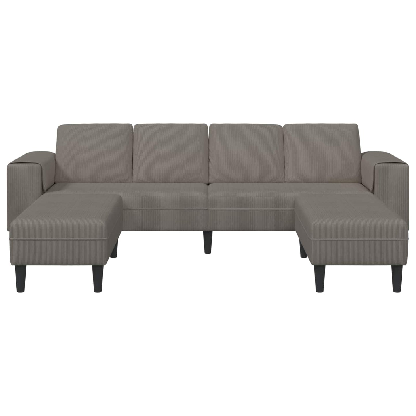 Divano Grigio chiaro 250 x 188 x 76 cm Tessuto in Cords | homemem39