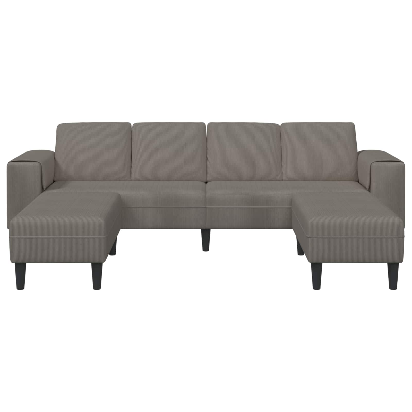 Divano Grigio chiaro 250 x 188 x 76 cm Tessuto in Cords | homemem39