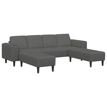 Divano Grigio scuro 250 x 188 x 76 cm Tessuto in Cords | homemem39