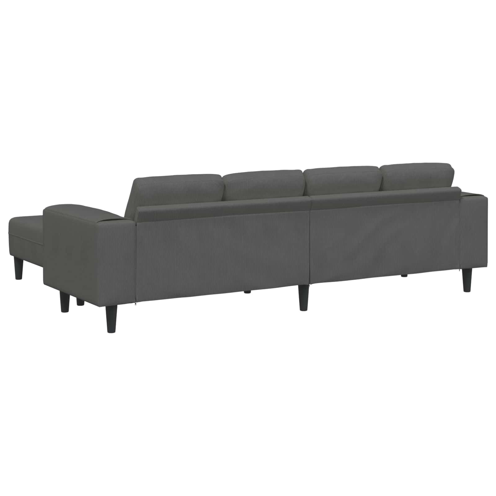 Divano Grigio scuro 250 x 188 x 76 cm Tessuto in Cords | homemem39