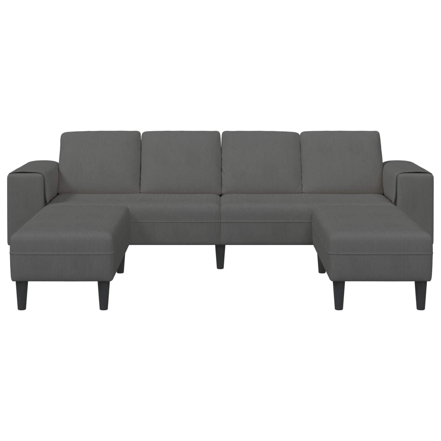 Divano Grigio scuro 250 x 188 x 76 cm Tessuto in Cords | homemem39