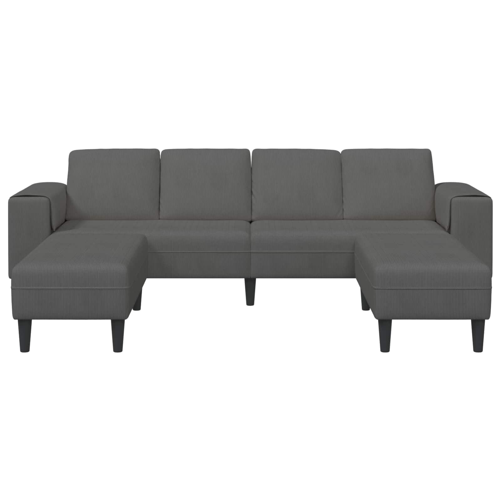 Divano Grigio scuro 250 x 188 x 76 cm Tessuto in Cords | homemem39