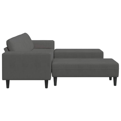 Divano Grigio scuro 250 x 188 x 76 cm Tessuto in Cords | homemem39