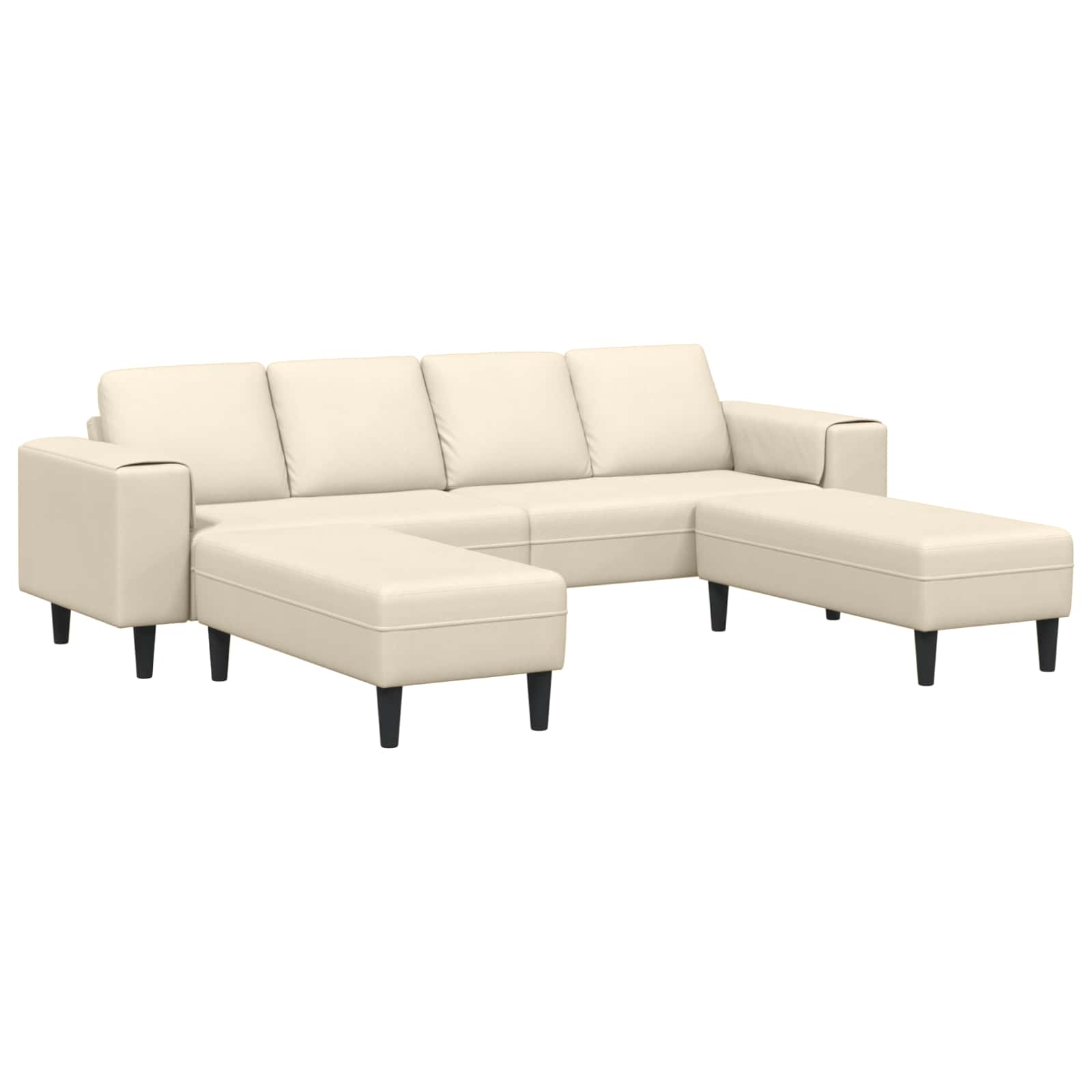 Divano Crema 250 x 188 x 76 cm Tessuto in Cords | homemem39