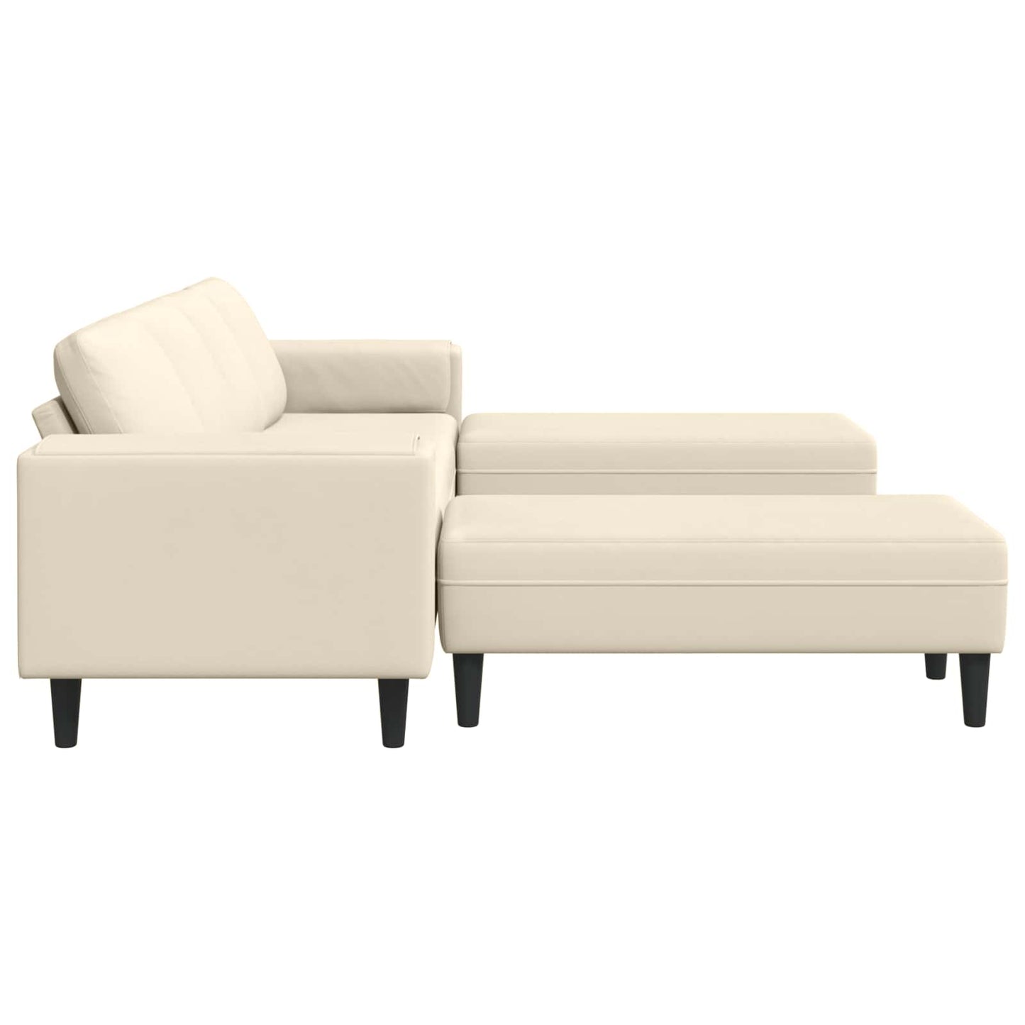 Divano Crema 250 x 188 x 76 cm Tessuto in Cords | homemem39