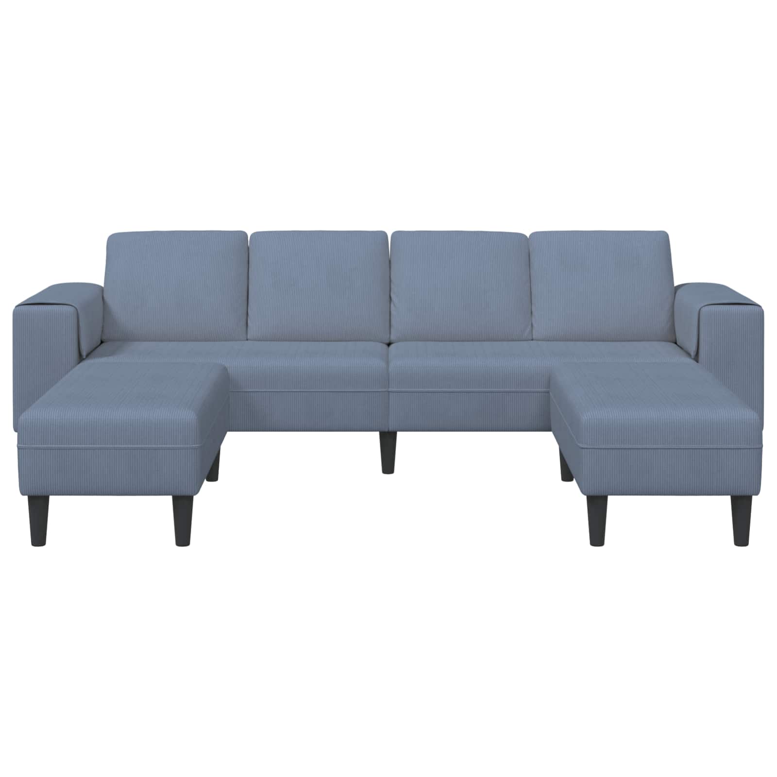 Divano Blu 250 x 188 x 76 cm Tessuto in Cords | homemem39