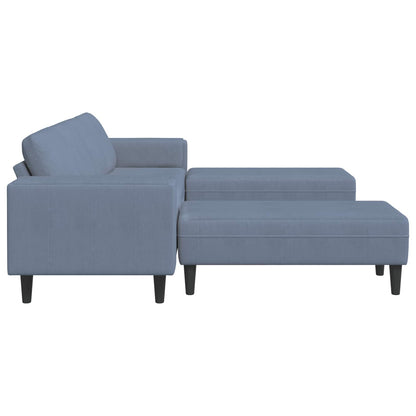 Divano Blu 250 x 188 x 76 cm Tessuto in Cords | homemem39