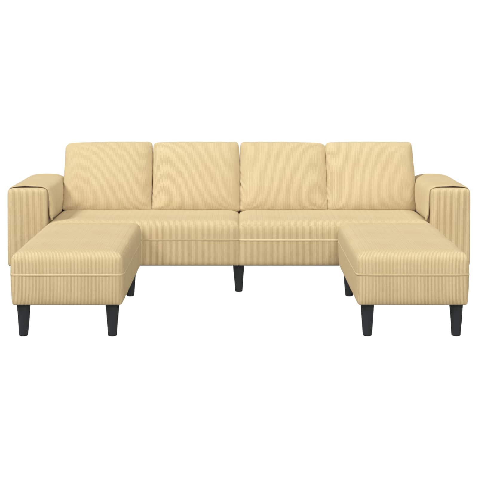 Divano Grigio Verde 250 x 188 x 76 cm Tessuto in Cords | homemem39