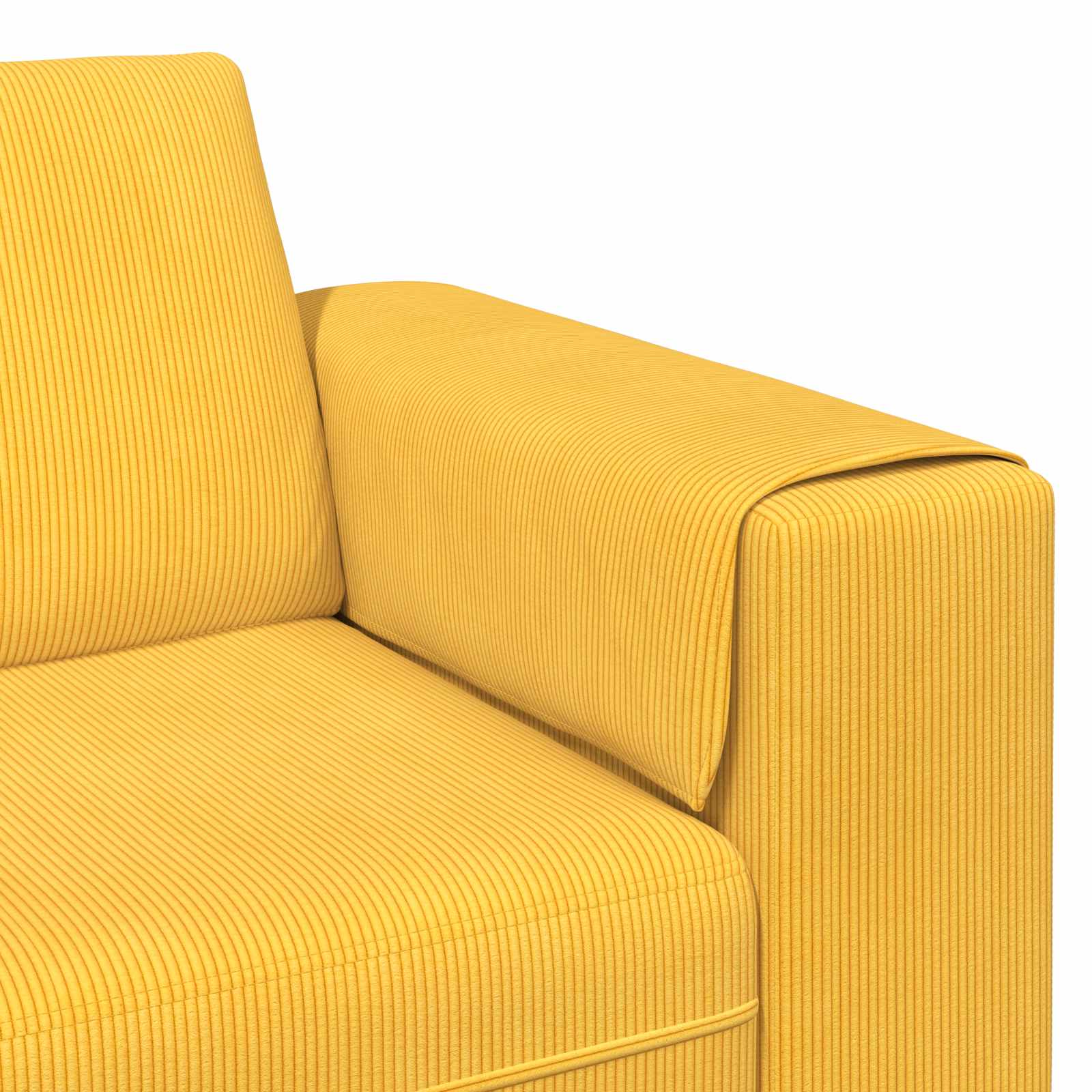 Divano Giallo Chiaro 250 x 188 x 76 cm Tessuto in Cords | homemem39