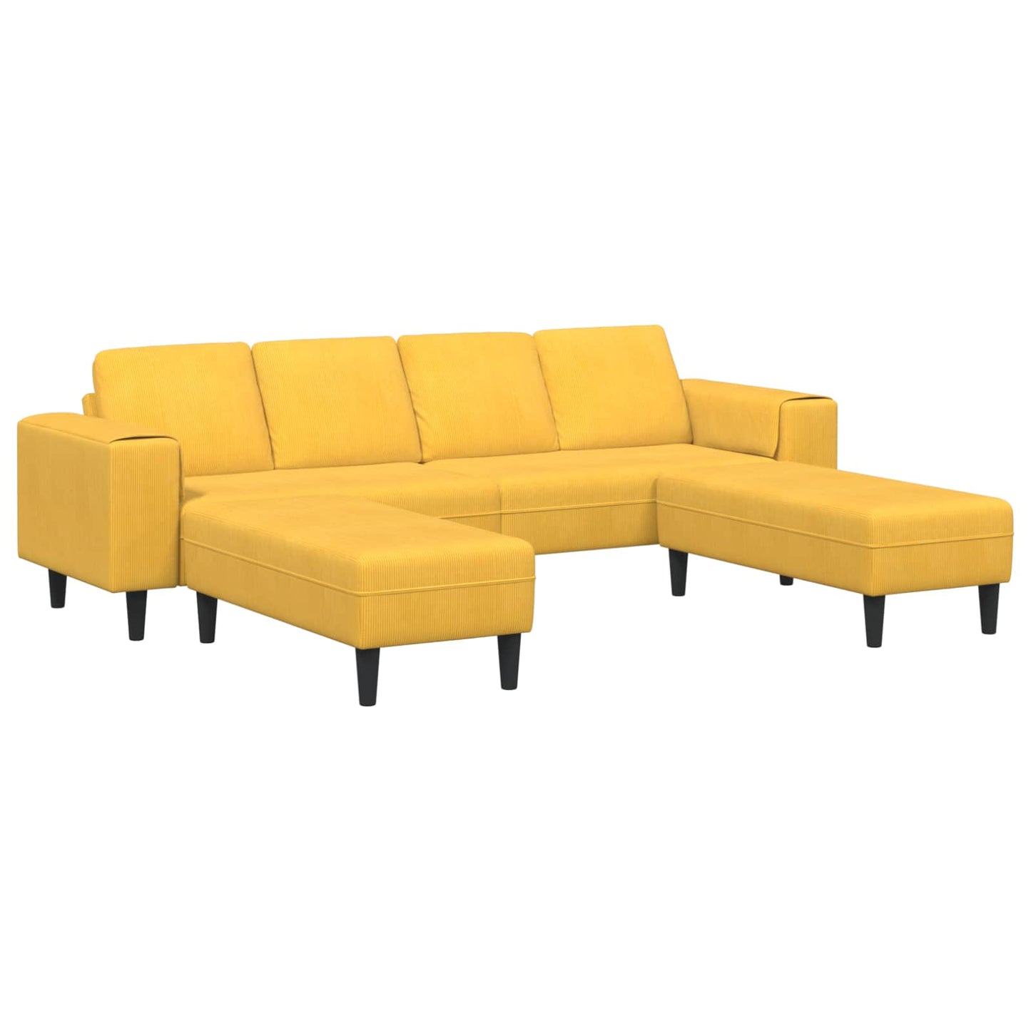 Divano Giallo Chiaro 250 x 188 x 76 cm Tessuto in Cords | homemem39