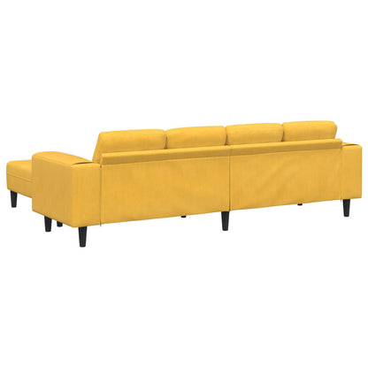Divano Giallo Chiaro 250 x 188 x 76 cm Tessuto in Cords | homemem39