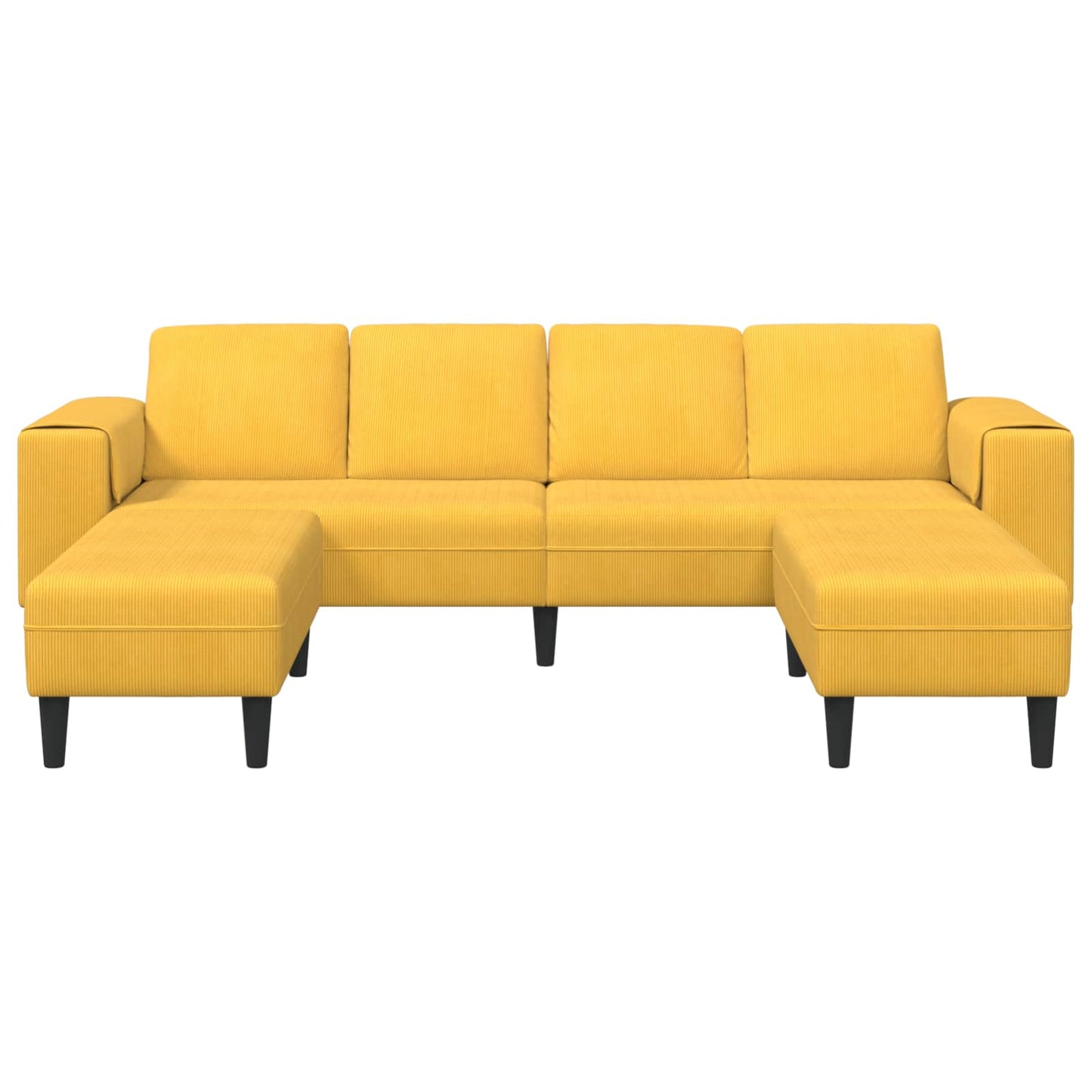 Divano Giallo Chiaro 250 x 188 x 76 cm Tessuto in Cords | homemem39