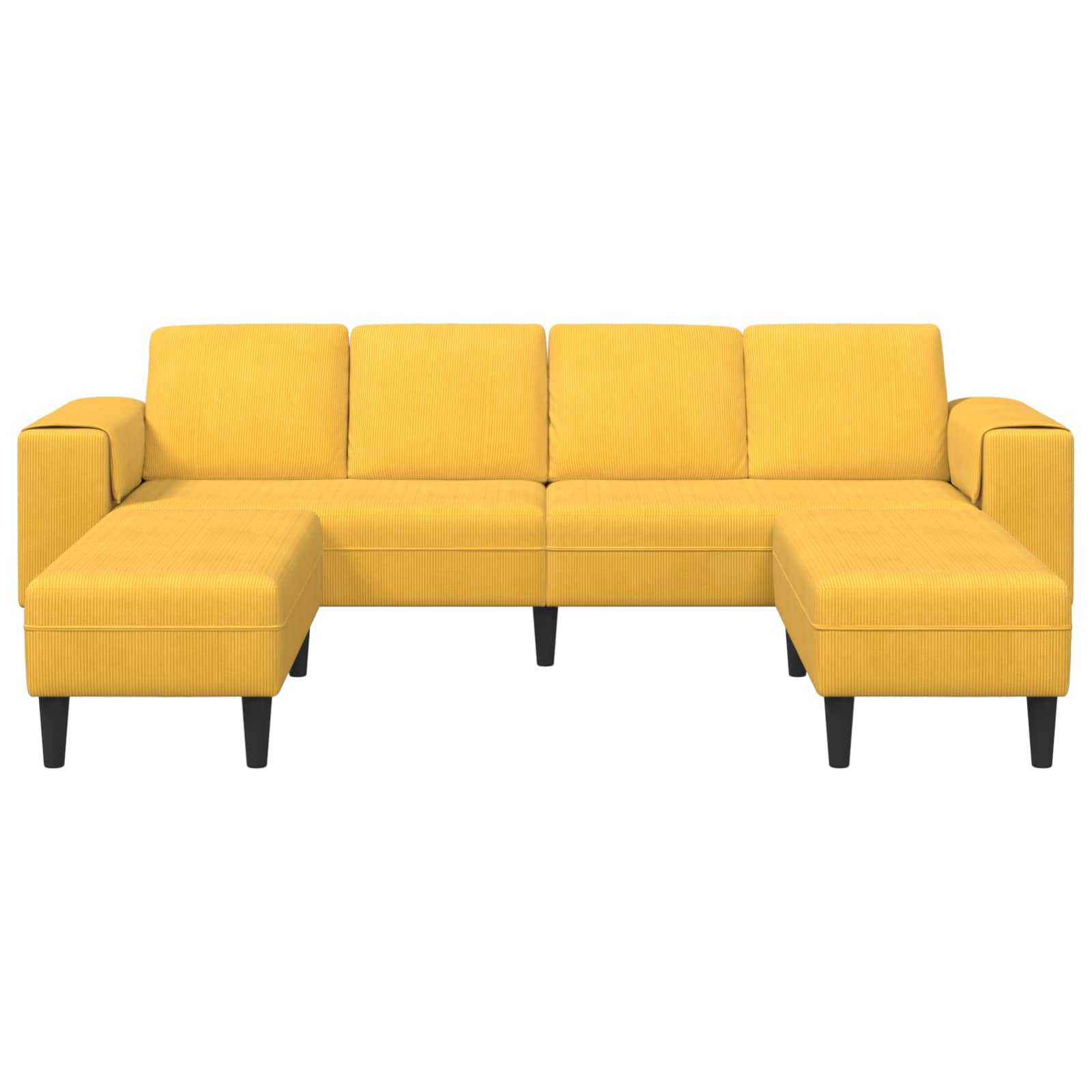 Divano Giallo Chiaro 250 x 188 x 76 cm Tessuto in Cords | homemem39
