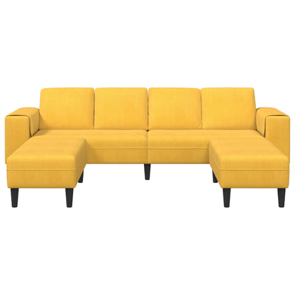Divano Giallo Chiaro 250 x 188 x 76 cm Tessuto in Cords | homemem39
