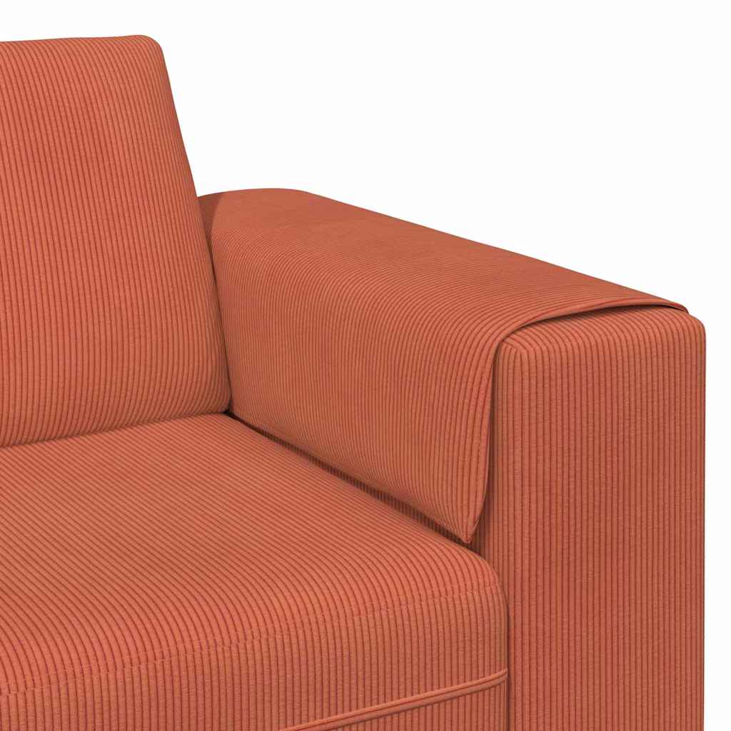 Divano in tessuto con cuscino Rosso Arancio 208 cm - homemem39