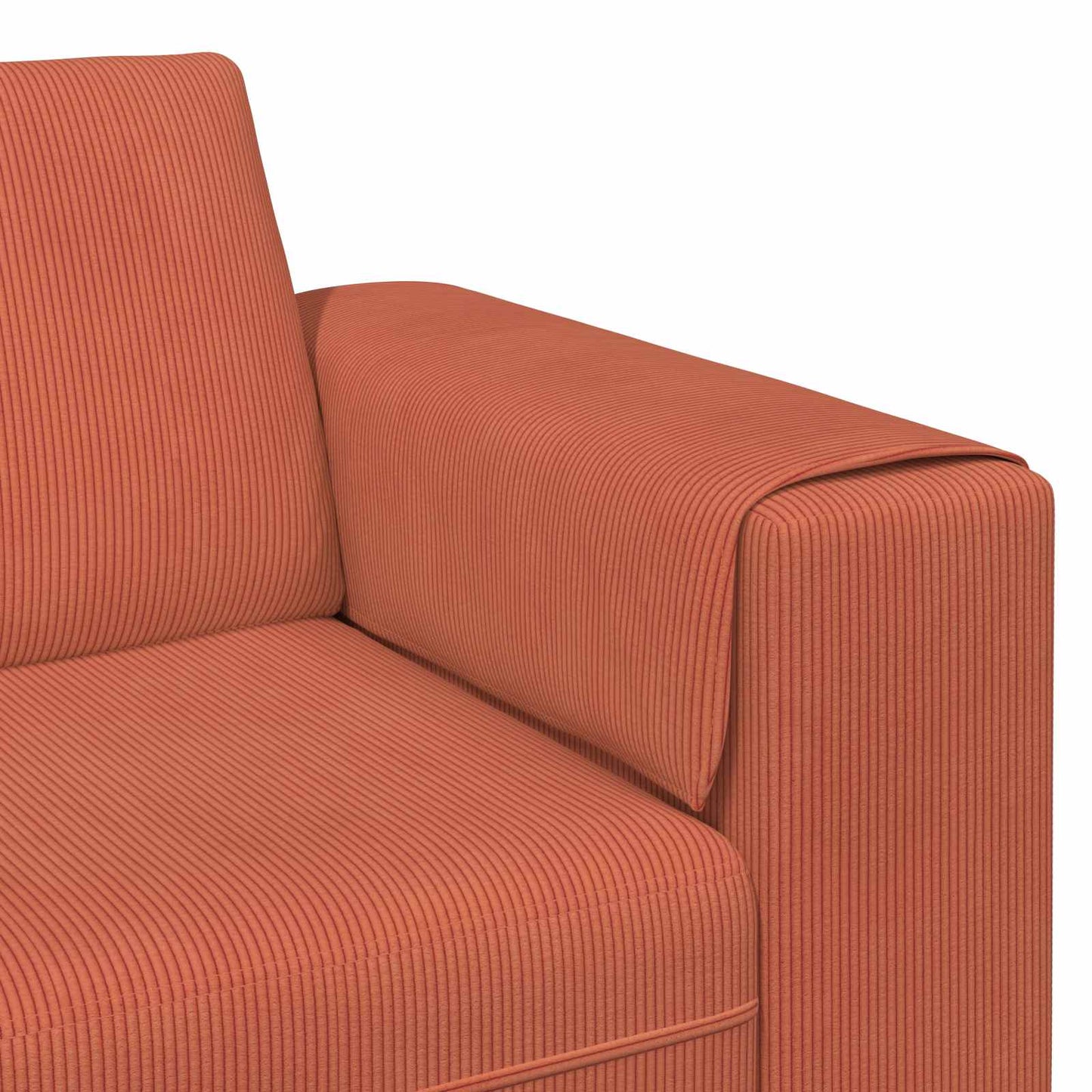 Divano Rosso Arancio 250 x 188 x 76 cm Tessuto in Cords