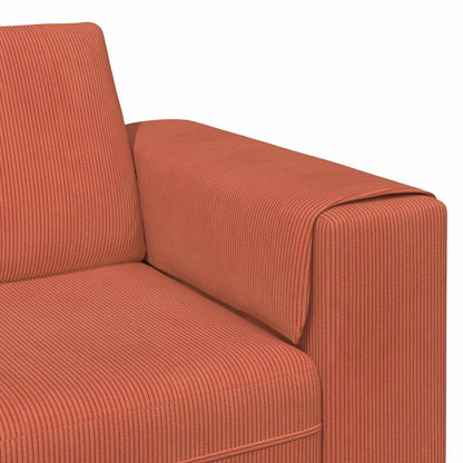 Divano Rosso Arancio 250 x 188 x 76 cm Tessuto in Cords