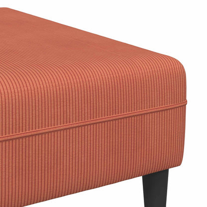 Divano Rosso Arancio 250 x 188 x 76 cm Tessuto in Cords