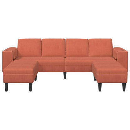 Divano in tessuto con cuscino Rosso Arancio 208 cm - homemem39