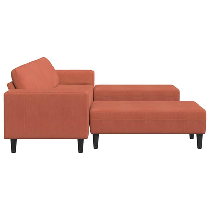 Divano in tessuto con cuscino Rosso Arancio 208 cm - homemem39