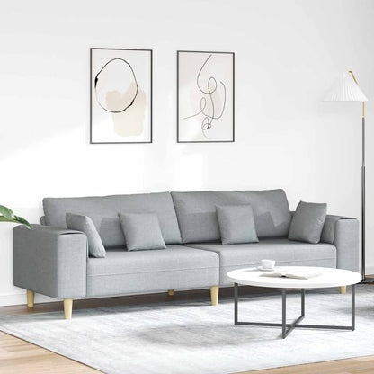 Divano con cuscino Grigio chiaro 250 x 77 x 76 cm Tessuto | homemem39