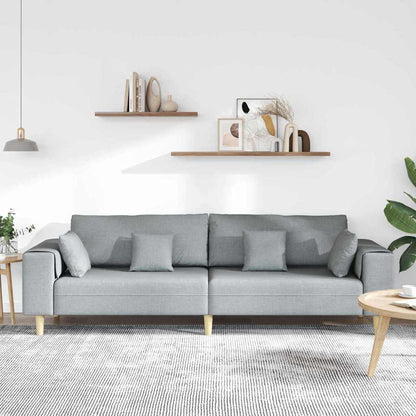 Divano con cuscino Grigio chiaro 250 x 77 x 76 cm Tessuto | homemem39