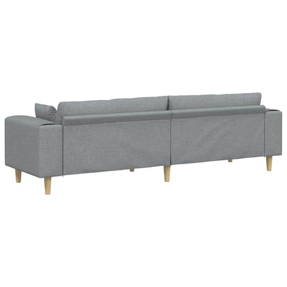 Divano con cuscino Grigio chiaro 250 x 77 x 76 cm Tessuto | homemem39
