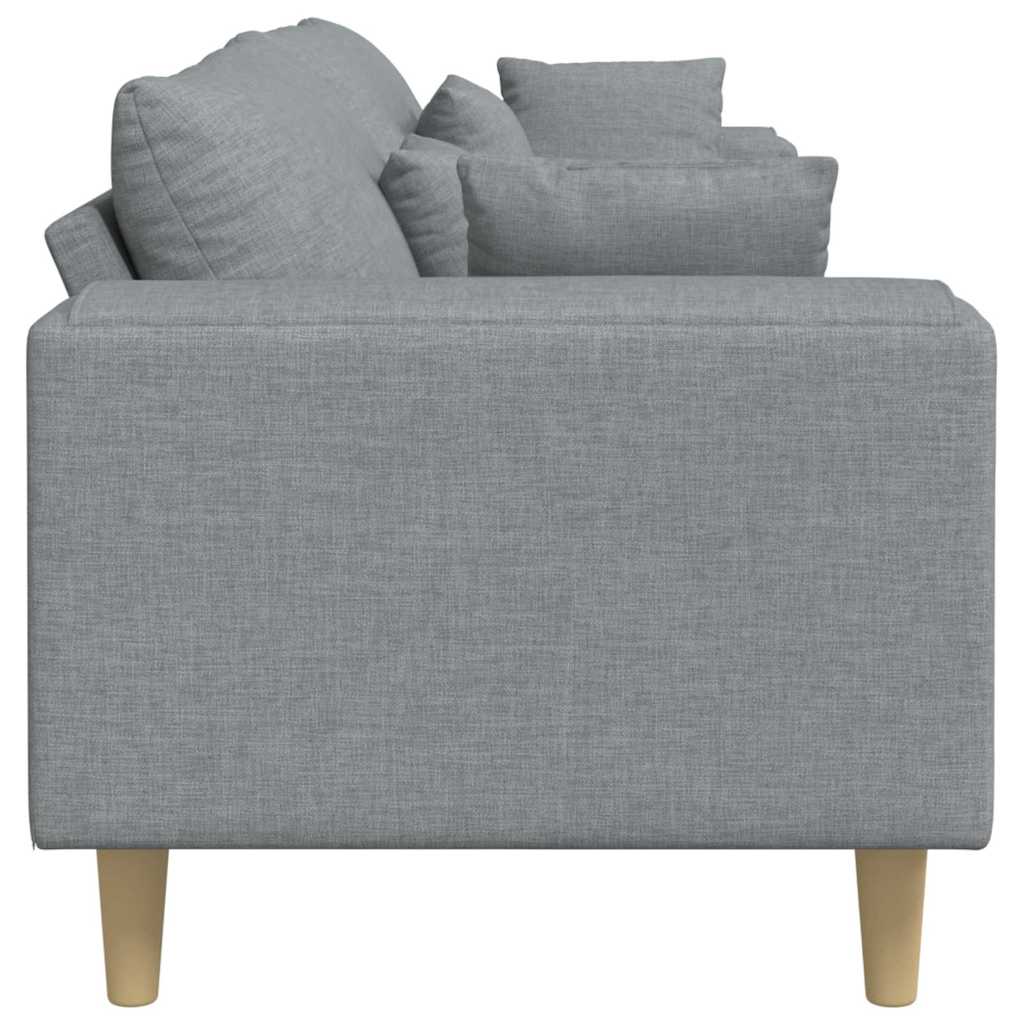 Divano in tessuto con cuscino Grigio chiaro 208 cm Tessuto - homemem39