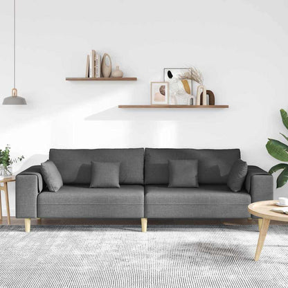 Divano con cuscino Grigio scuro 250 x 77 x 76 cm Tessuto | homemem39