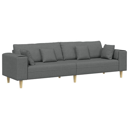 Divano con cuscino Grigio scuro 250 x 77 x 76 cm Tessuto | homemem39