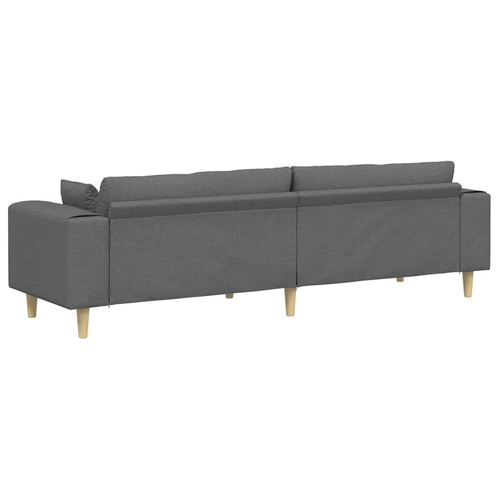 Divano con cuscino Grigio scuro 250 x 77 x 76 cm Tessuto | homemem39