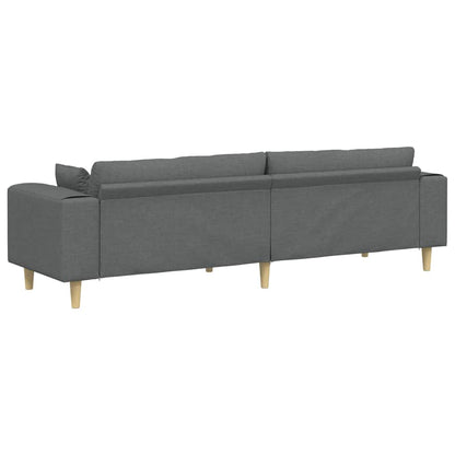 Divano con cuscino Grigio scuro 250 x 77 x 76 cm Tessuto | homemem39
