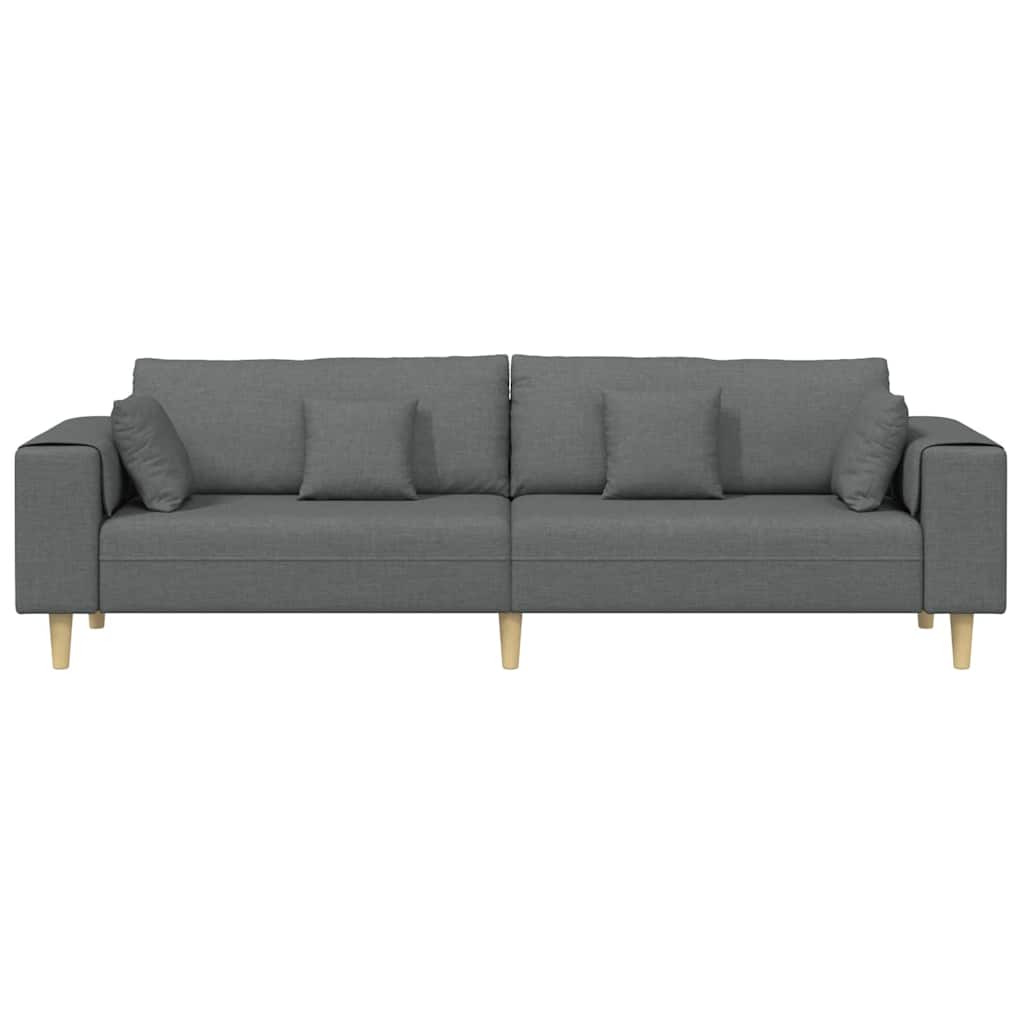 Divano con cuscino Grigio scuro 250 x 77 x 76 cm Tessuto | homemem39