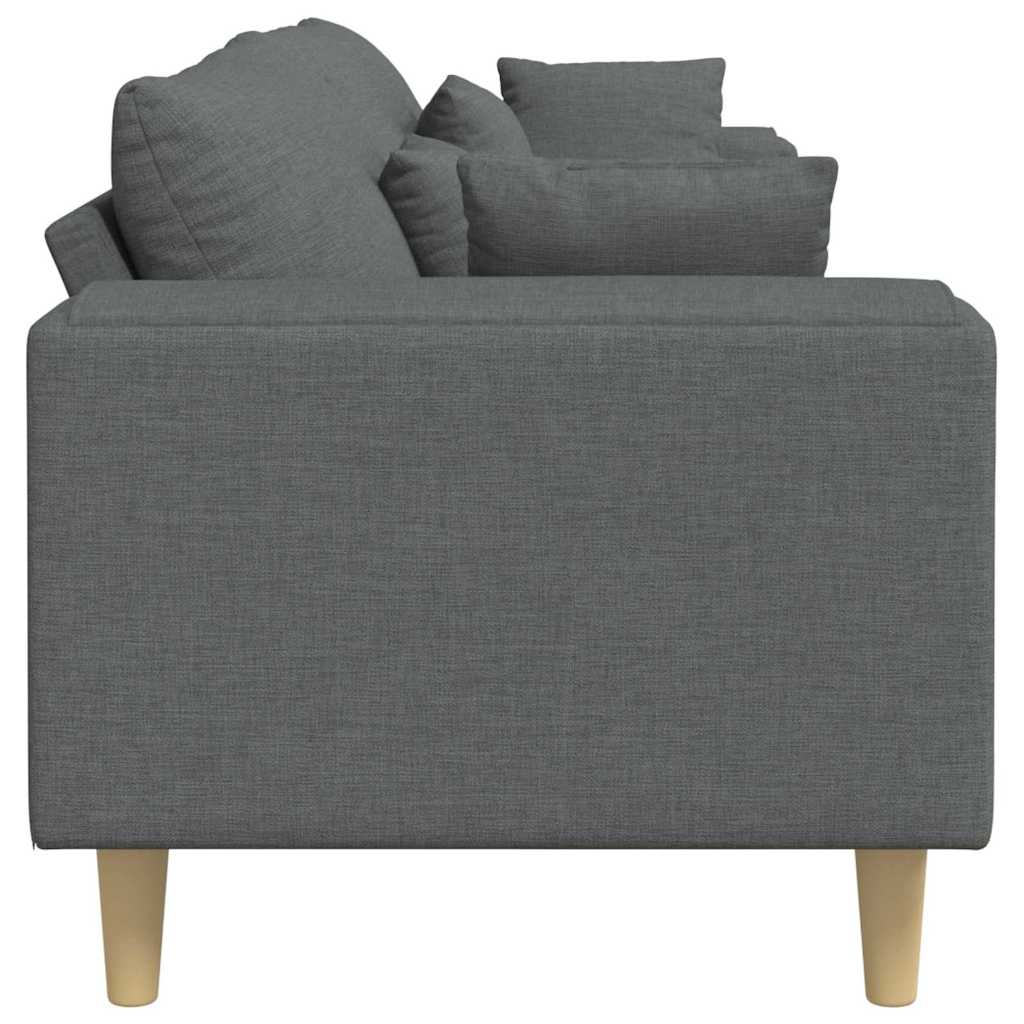 Divano con cuscino Grigio scuro 250 x 77 x 76 cm Tessuto | homemem39