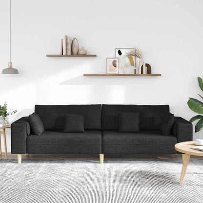 Divano con cuscino Nero 250 x 77 x 76 cm Tessuto | homemem39
