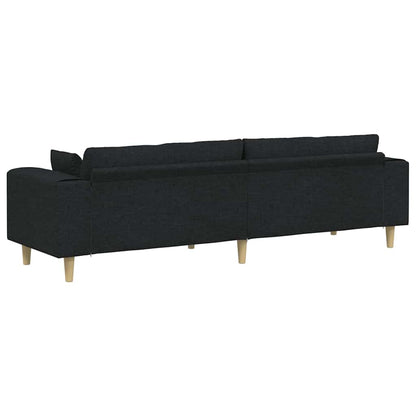 Divano con cuscino Nero 250 x 77 x 76 cm Tessuto | homemem39