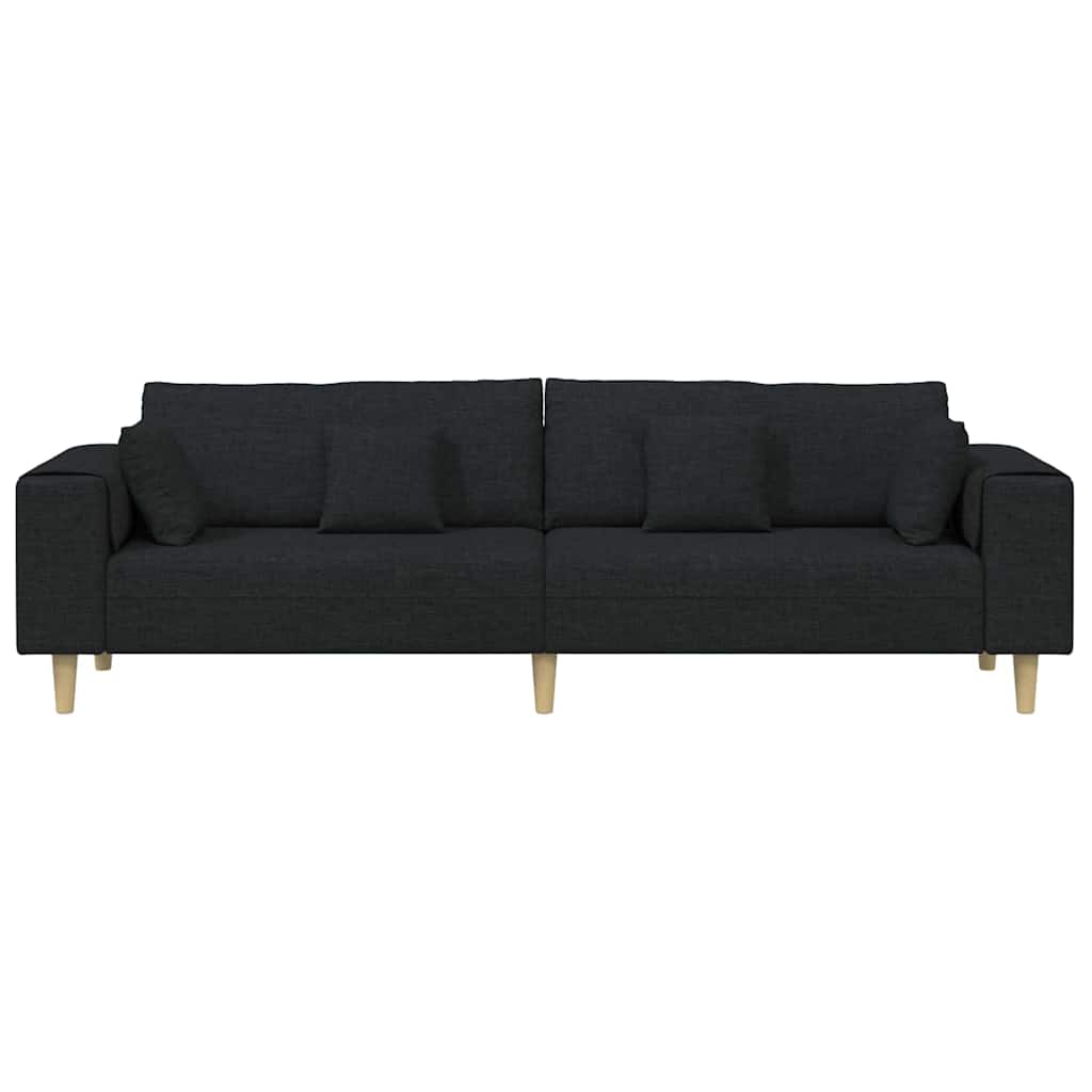 Divano con cuscino Nero 250 x 77 x 76 cm Tessuto | homemem39