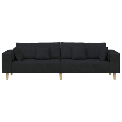 Divano con cuscino Nero 250 x 77 x 76 cm Tessuto | homemem39