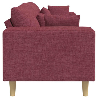 Divano in tessuto con cuscino Rosso Vino 208 cm Tessuto - homemem39