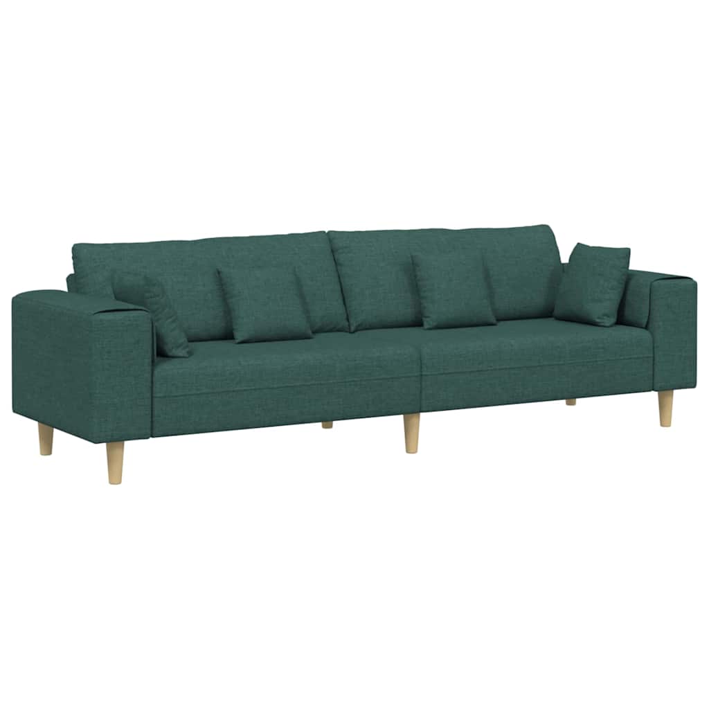Divano con cuscino Verde Scuro 250 x 77 x 76 cm Tessuto | homemem39