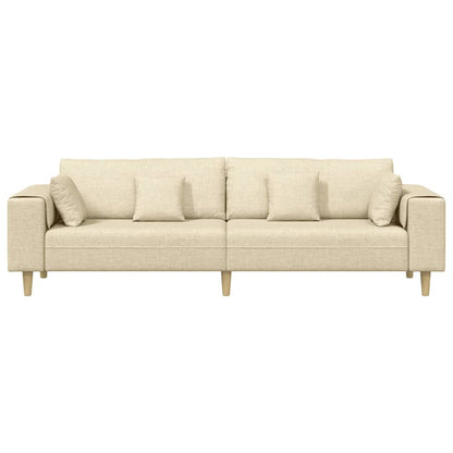 Divano con cuscino Crema 250 x 77 x 76 cm Tessuto | homemem39