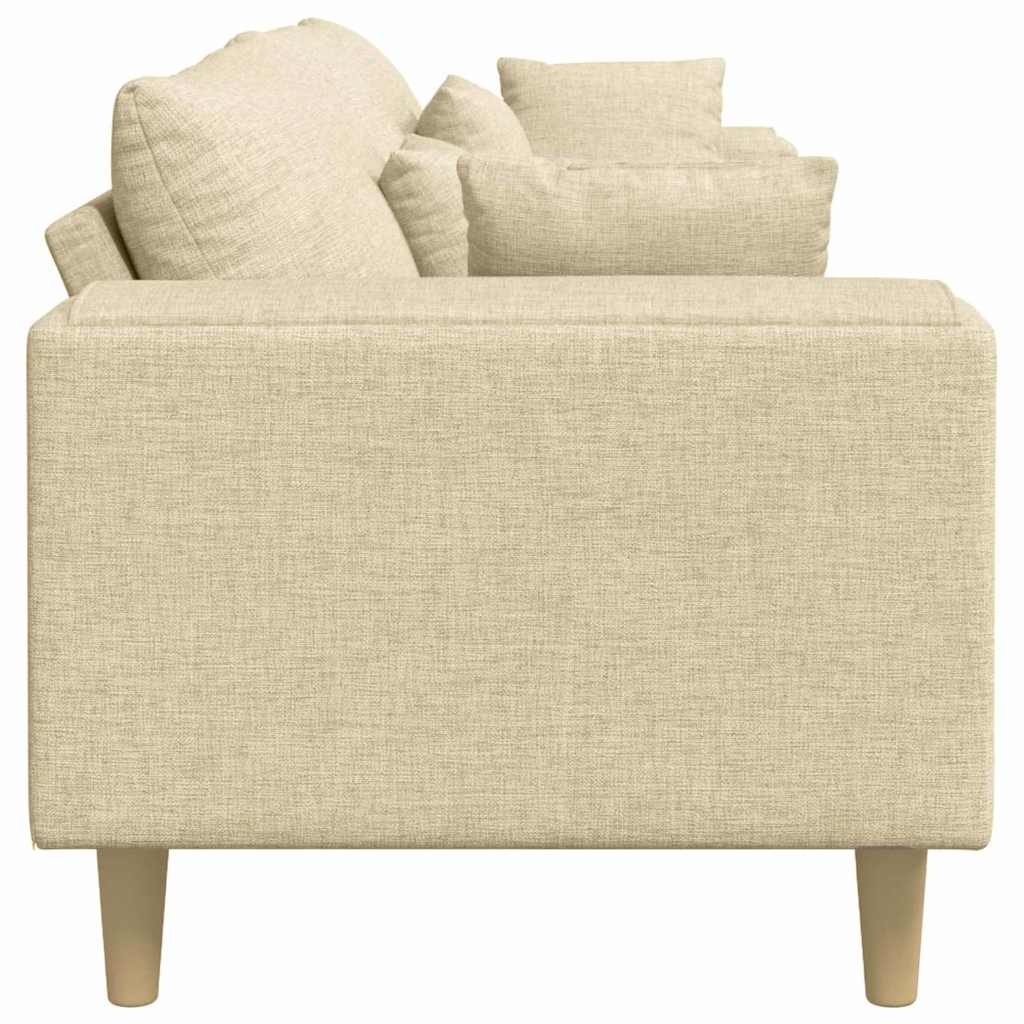 Divano con cuscino Crema 250 x 77 x 76 cm Tessuto | homemem39