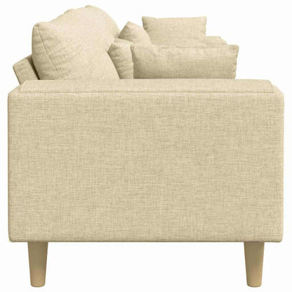 Divano con cuscino Crema 250 x 77 x 76 cm Tessuto | homemem39