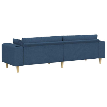 Divano con cuscino Blu 250 x 77 x 76 cm Tessuto | homemem39